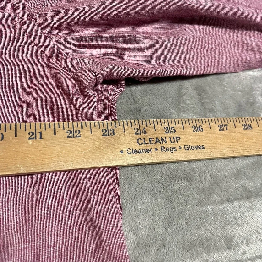 Banana Republic Shirt Mens XL Red Linen Blend Button‎ Down Slim Fit Preppy Beach
